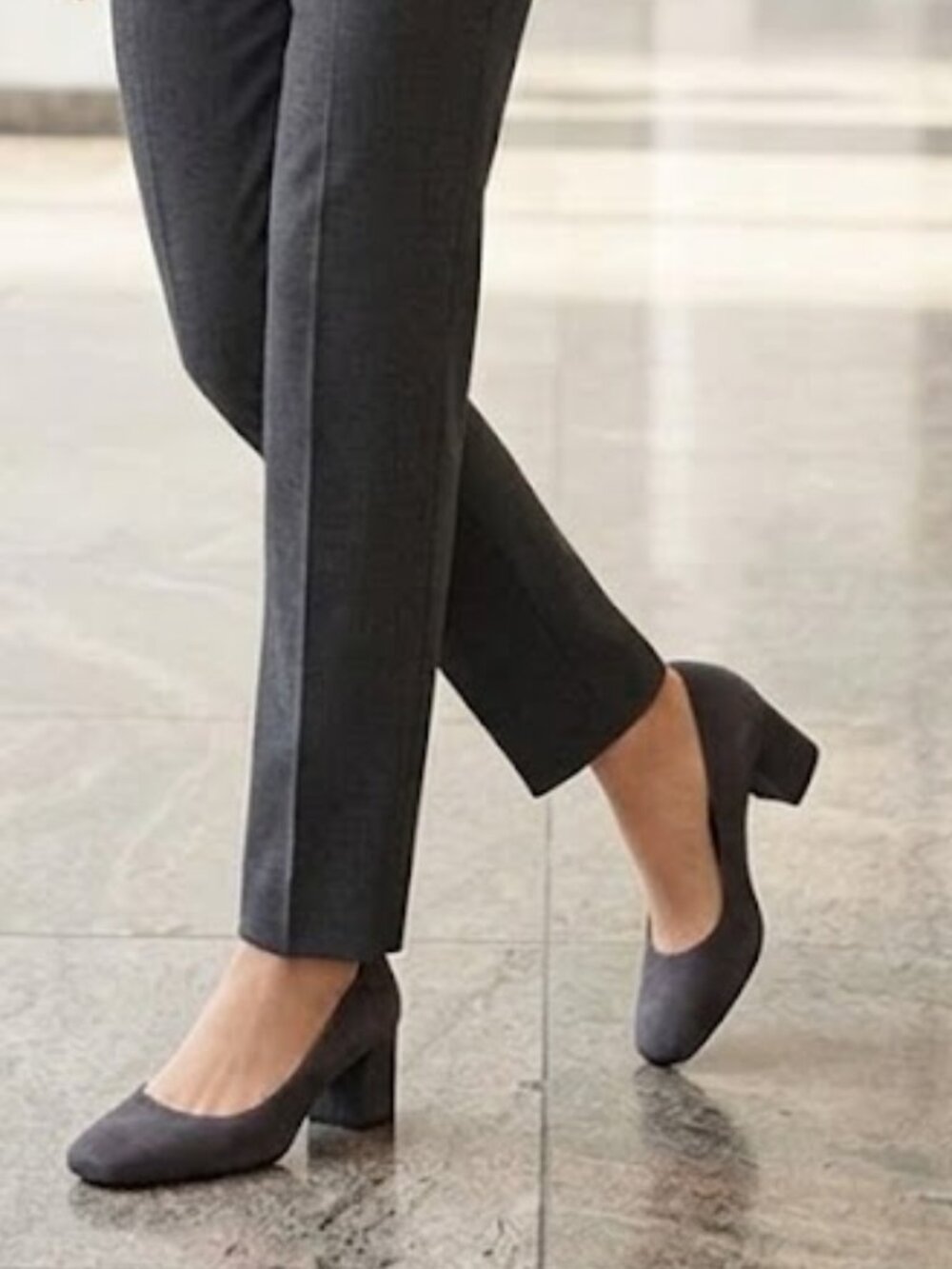 Stuart Weitzman Gray Suede Block Heel Pumps Size 10
